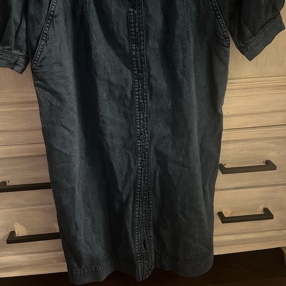 Joie Tallula Classic Denim Midi Utility Dress Balloon Sleeves - Picture 5 of 9